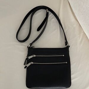 Cole Haan Black leather  Crossbody Bag with Silver Accents